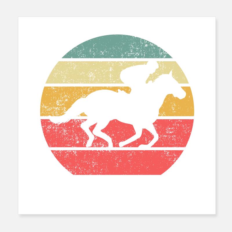 Courses de chevaux Poster 20 x 20 cm