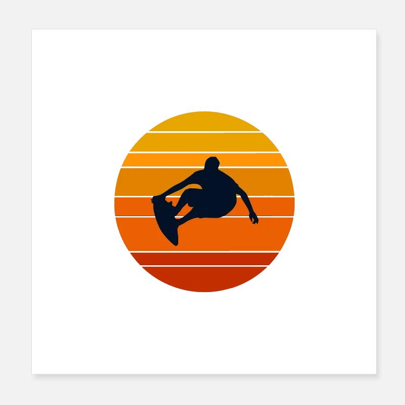 Surfing Hobbies Poster 8" x 8" (20x20 cm)