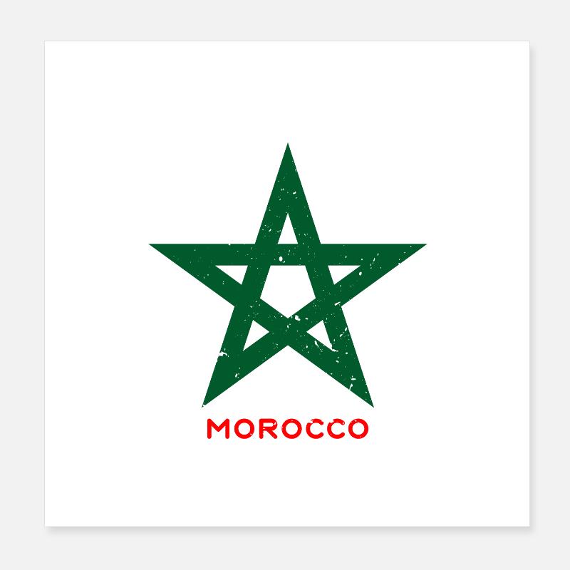 Green five-star Morocco style Poster 8" x 8" (20x20 cm)