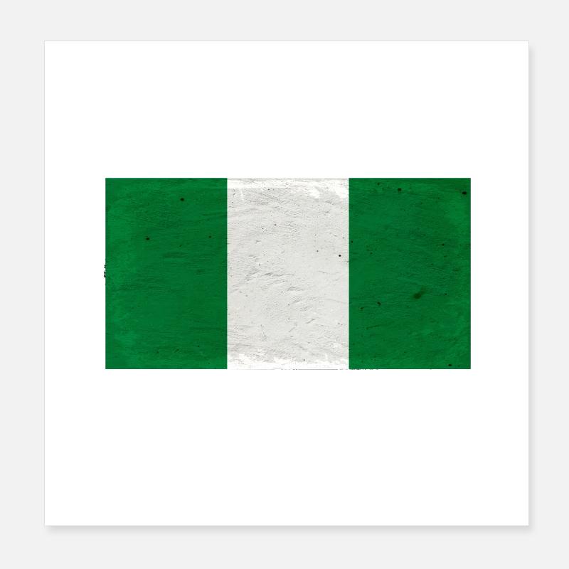 Texture du drapeau du Nigeria Poster 20 x 20 cm