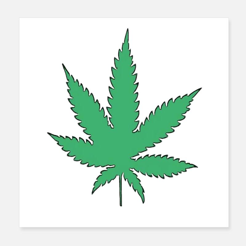 Feuille de cannabis Poster 20 x 20 cm