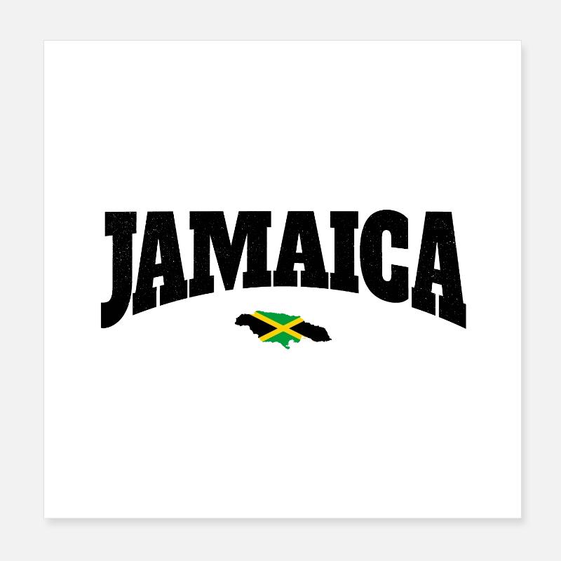 Drapeau de la Jamaïque Neon Contraste Poster 20 x 20 cm