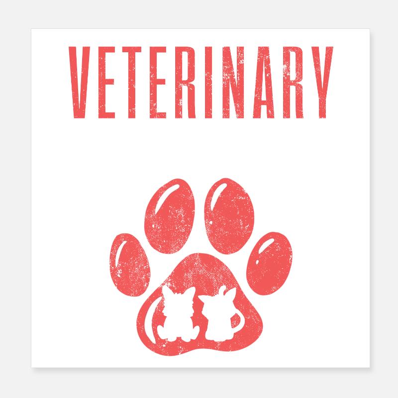 Assistant vétérinaire Vet Tech Poster 20 x 20 cm