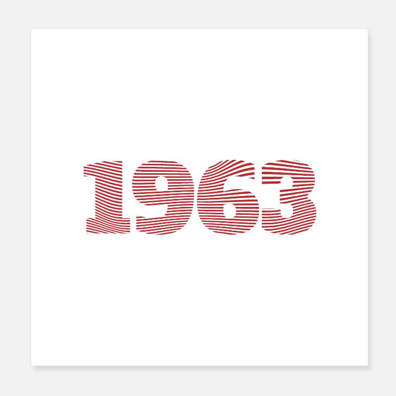 1963 year Poster 8" x 8" (20x20 cm)