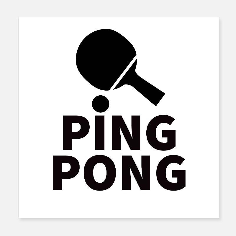 PING PONG Energetic Abstract Design Poster 8" x 8" (20x20 cm)