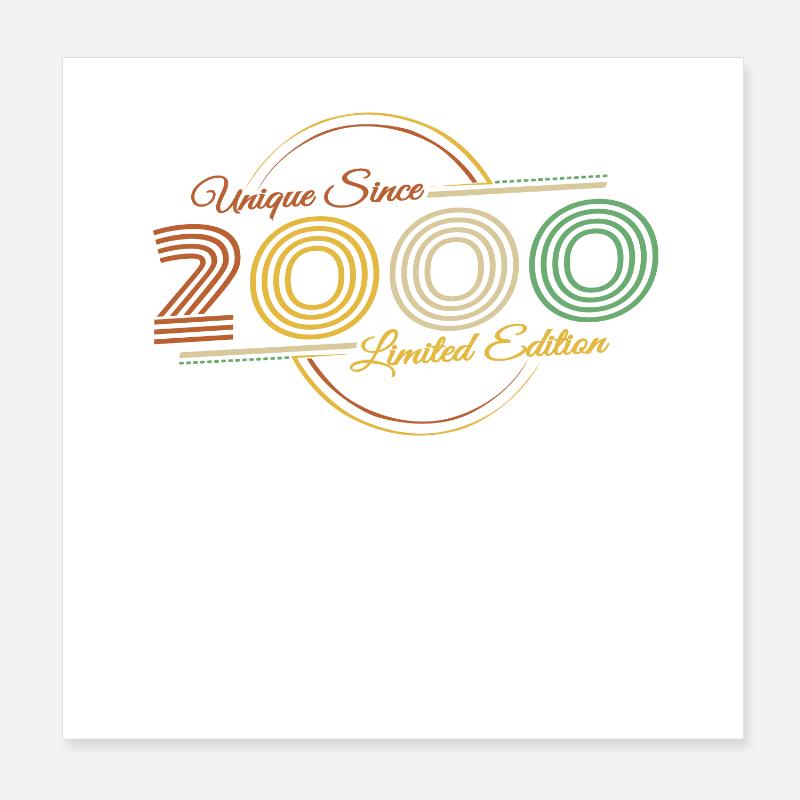 2000 Geburtstag Retro Unique Since 2000 Poster 20x20 cm