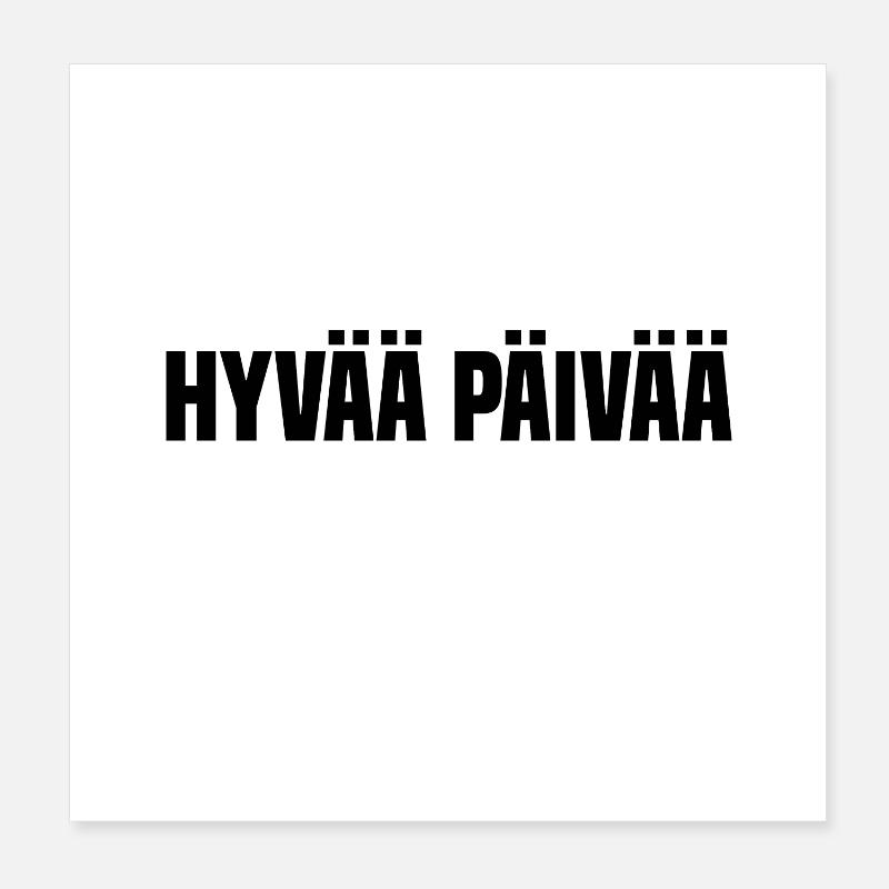 Finland "Hello" hyvää päivää Poster 8" x 8" (20x20 cm)