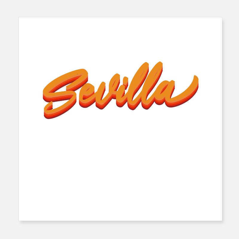 Sevilla Gradient Script Logo Poster 20 x 20 cm