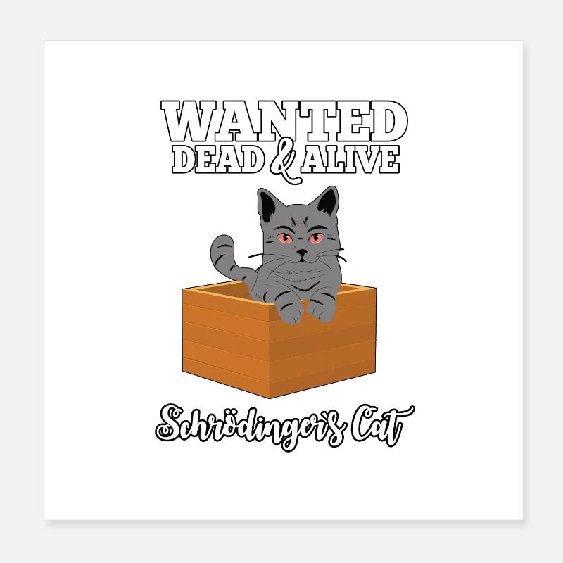 Wanted: Schrödinger's Cat - Dead & Alive Gift Poster 8" x 8" (20x20 cm)