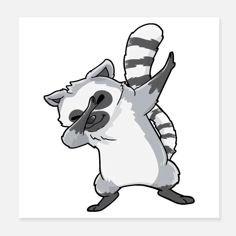 Lemur Anime Kawaii Dabbing Poster 20 x 20 cm