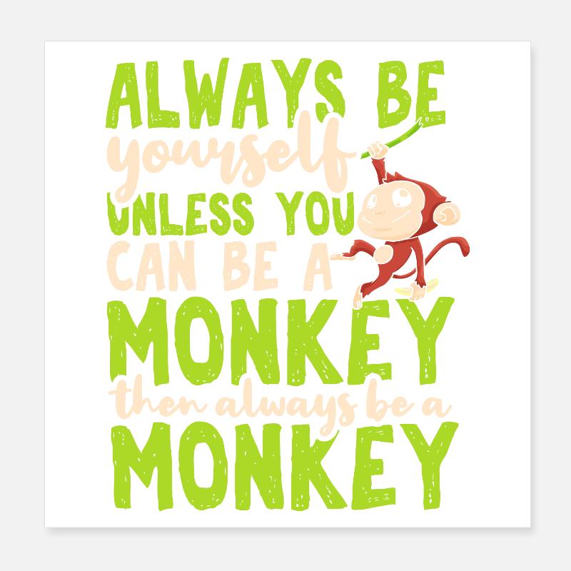 Monkey Poster 8" x 8" (20x20 cm)