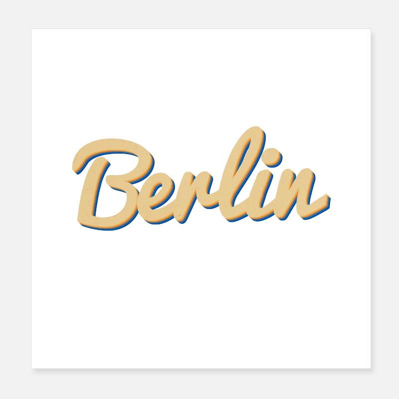 Mot-symbole Berlin Script Vintage Poster 20 x 20 cm