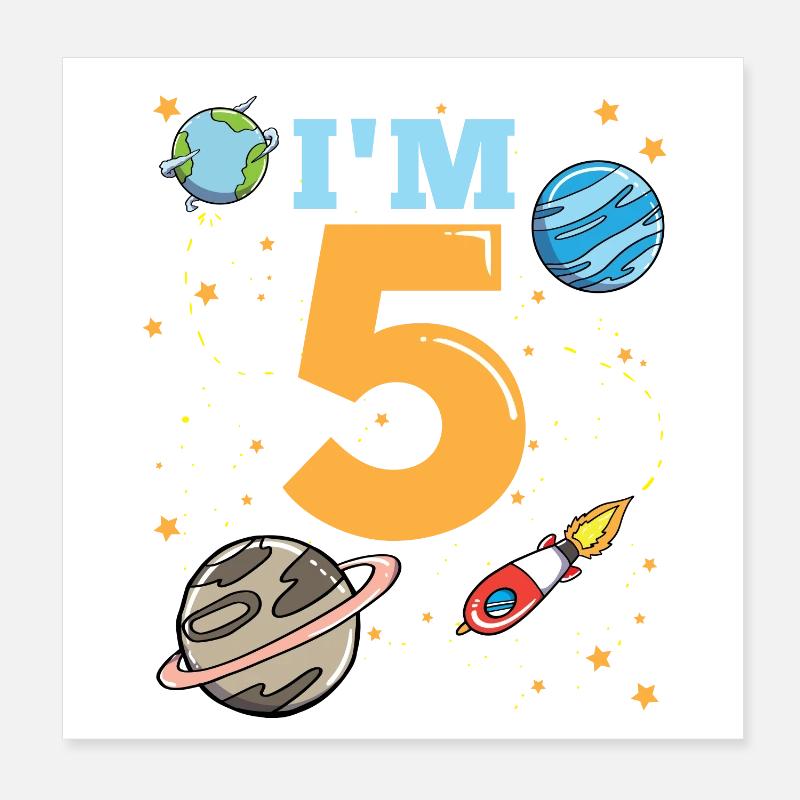 Espace 5ème anniversaire Poster 20 x 20 cm