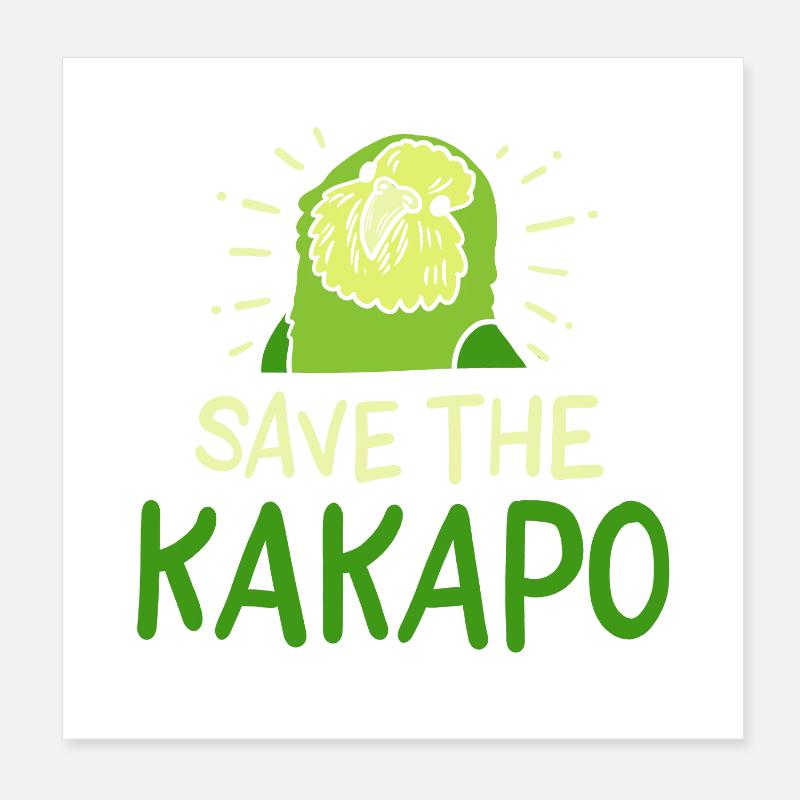 Kakapo Poster 20x20 cm