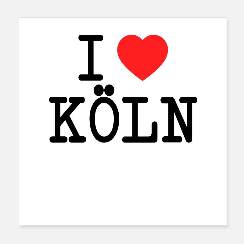 J'adore Cologne I Love Cologne Fan de carnaval de Cologne Poster 20 x 20 cm