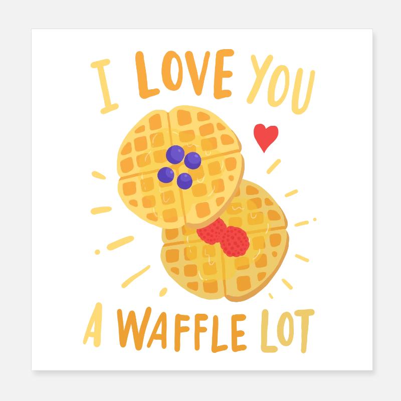 Waffeln Waffelbäcker Poster 20x20 cm