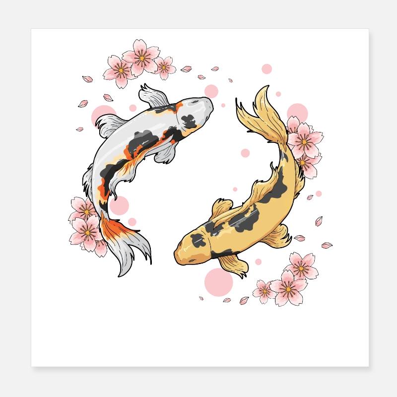 Kois Fish Poster 8" x 8" (20x20 cm)