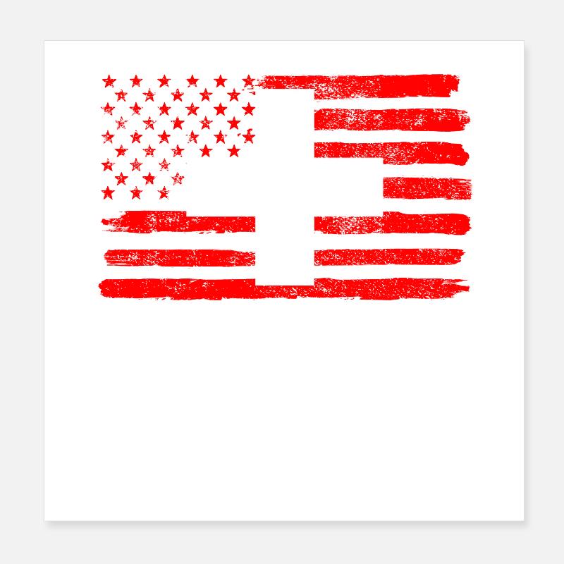 Drapeau des États-Unis Suisse Poster 20 x 20 cm