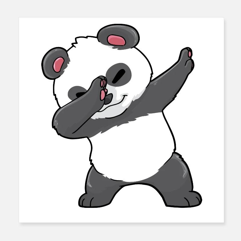 Panda Dabbing Kawaii Poster 8" x 8" (20x20 cm)
