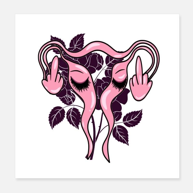 Mittelfinger Uterus Gebärmutter Pro-Choice Poster 20x20 cm