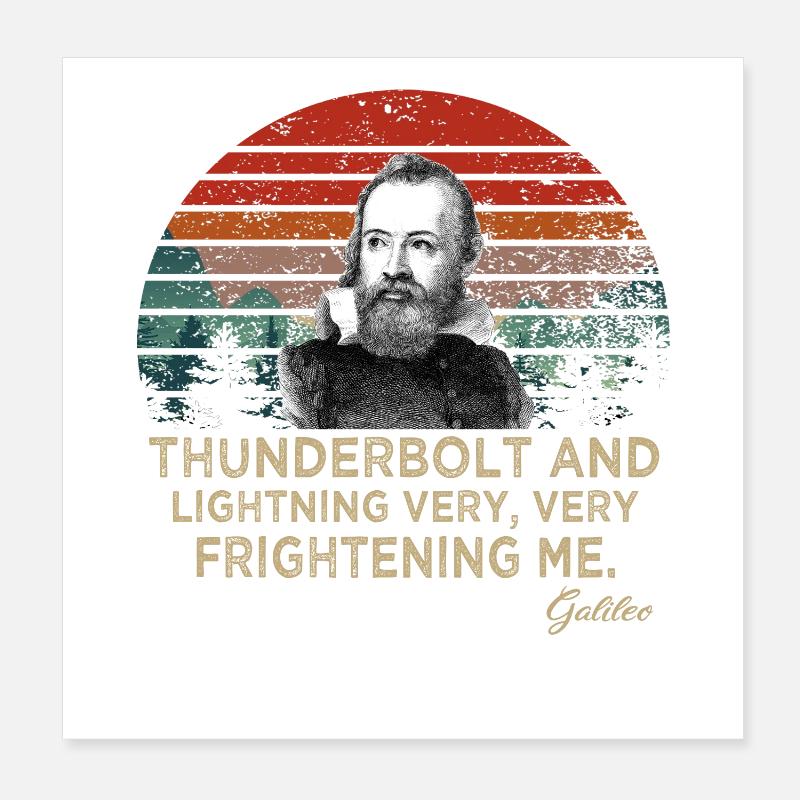 Thunderbolt and lightning Galileo Astronomy Poster 8" x 8" (20x20 cm)
