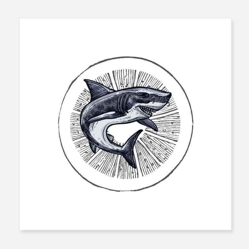 Dancing Shark Poster 20x20 cm