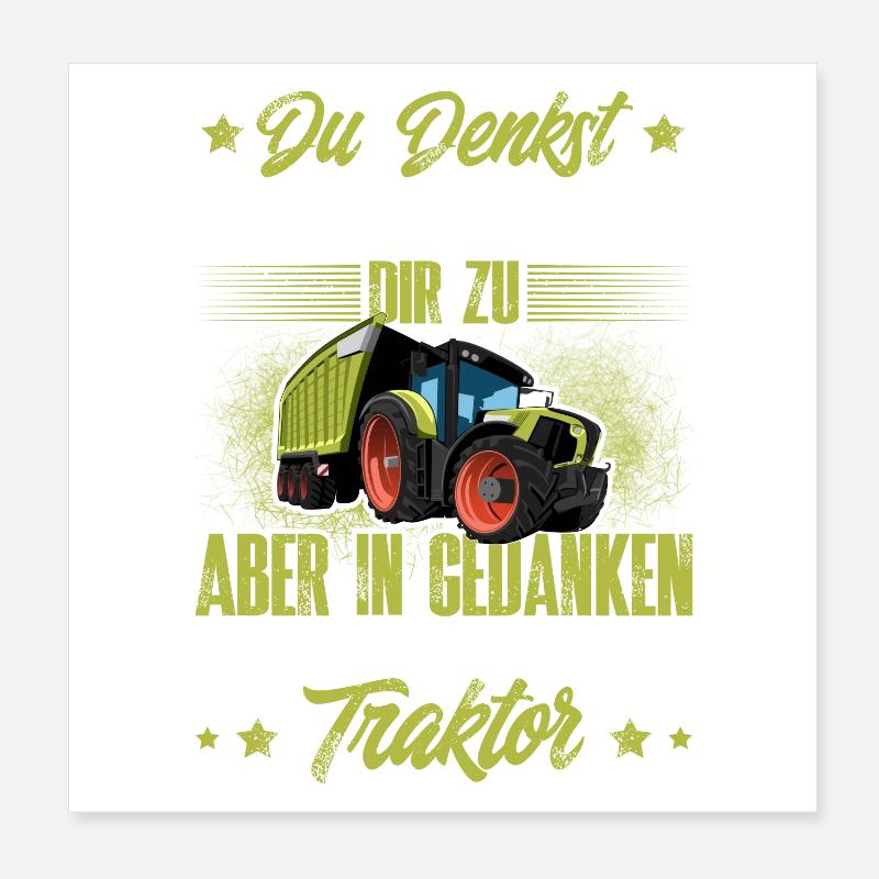 Traktor Lustiger Spruch Poster 20x20 cm