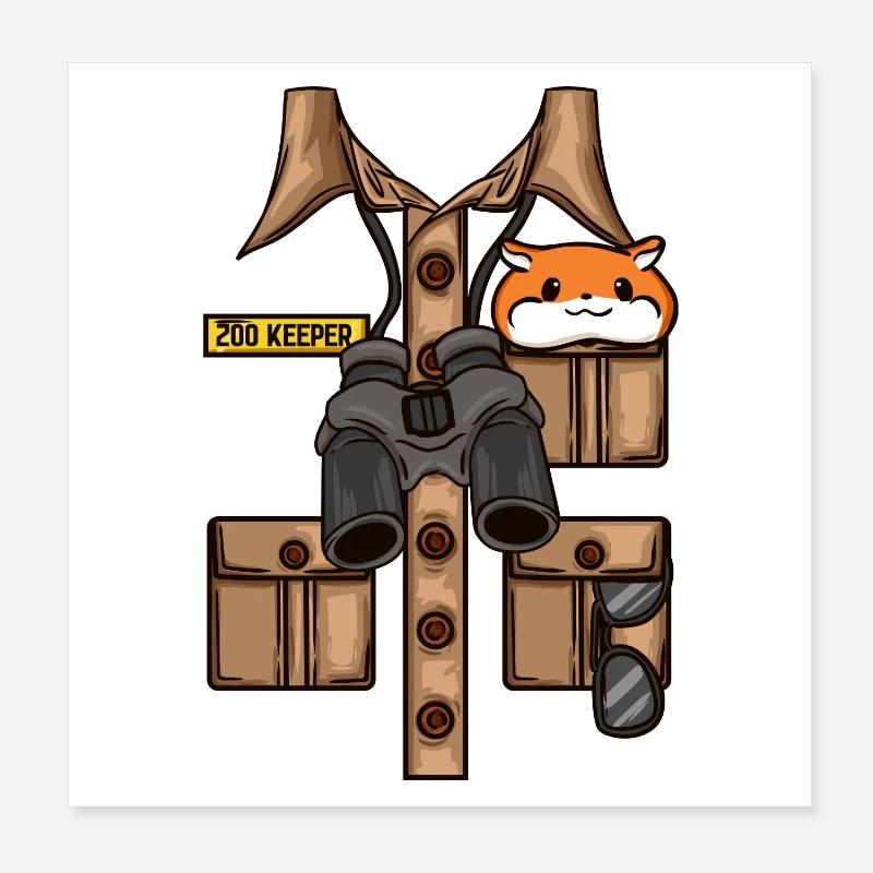 Tierpfleger Savanne Afrika Poster 20x20 cm