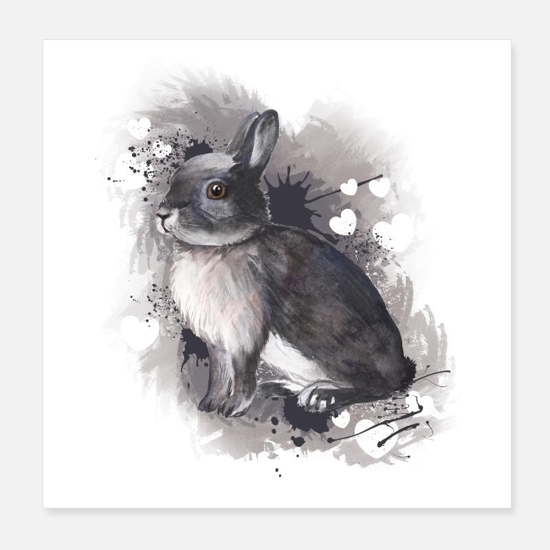 Hase Kaninchen Poster 20x20 cm