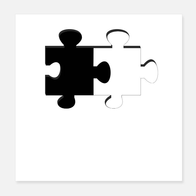 Puzzle Black And White Poster 8" x 8" (20x20 cm)