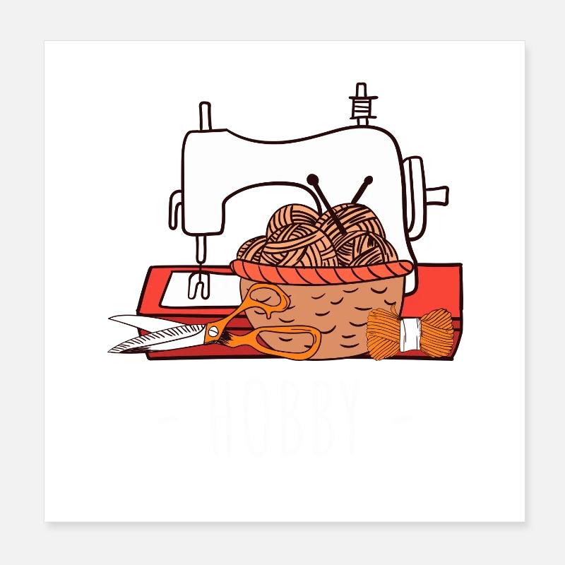 Näh- und Strickhobby-Basteldesign Poster 20x20 cm