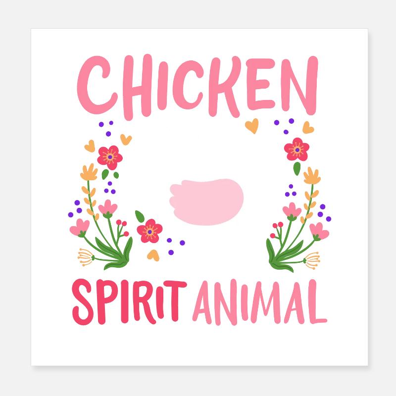 Poules Poules Élevage de poulets Poster 20 x 20 cm