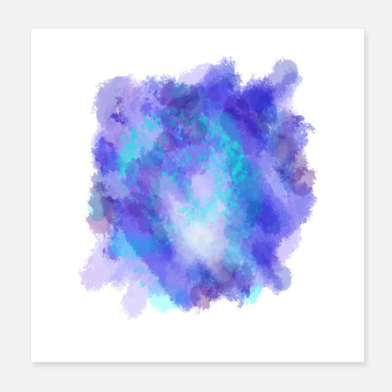 Acquerello pittura blu mare Poster 20x20 cm