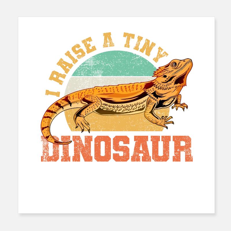 Bartagame Eidechse Reptil Vintage Poster 20x20 cm