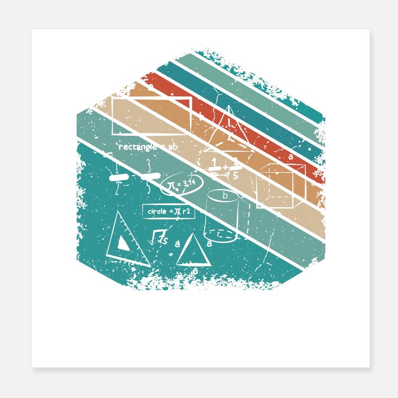 Math Teacher Mathematics Design Poster 8" x 8" (20x20 cm)