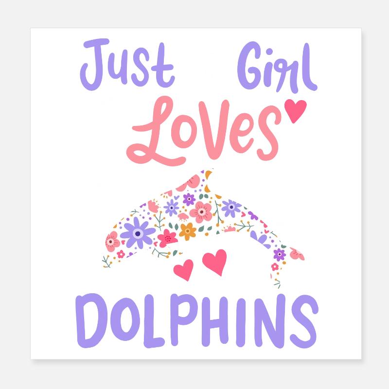 Amoureux des dauphins Poster 20 x 20 cm