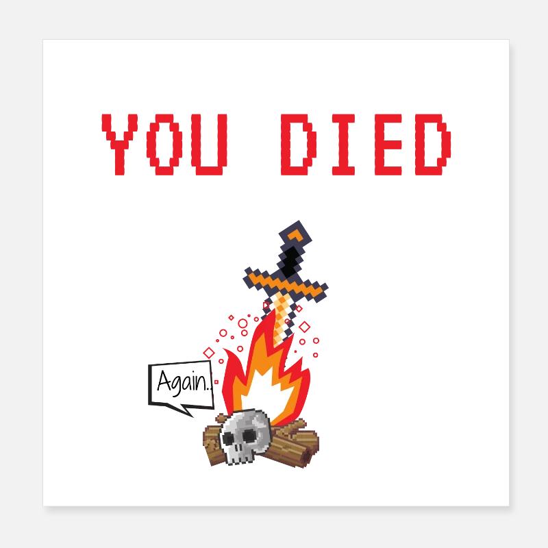 YOU DIED Poster 20 x 20 cm