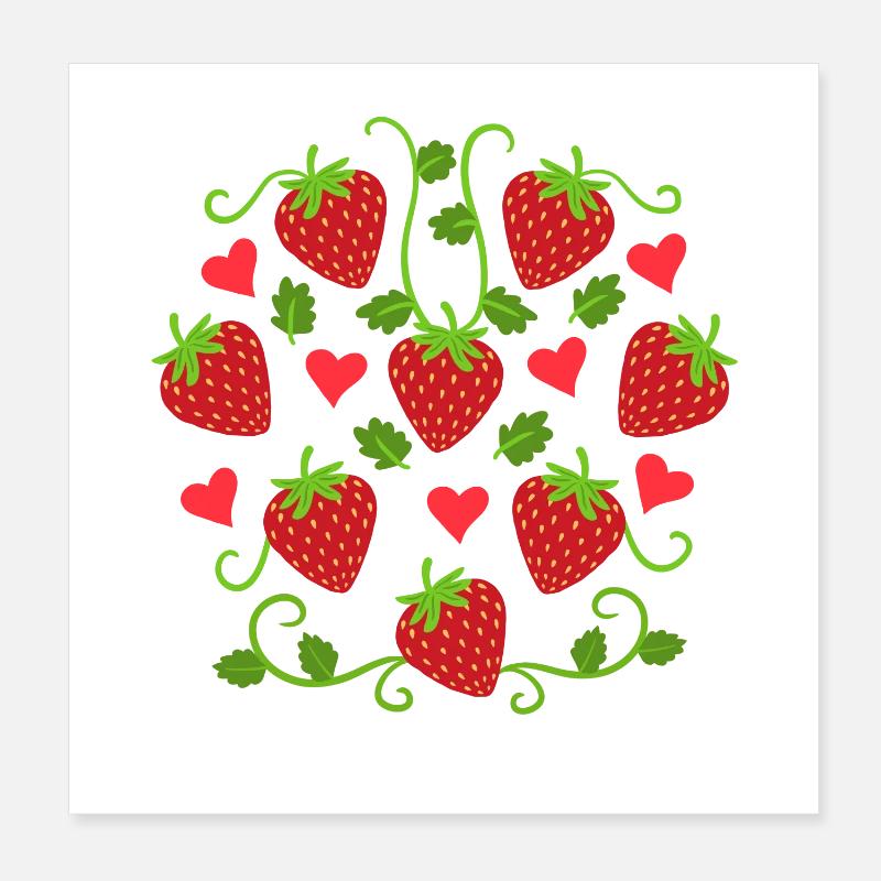 Erdbeeren Erdbeere Obst Poster 20x20 cm