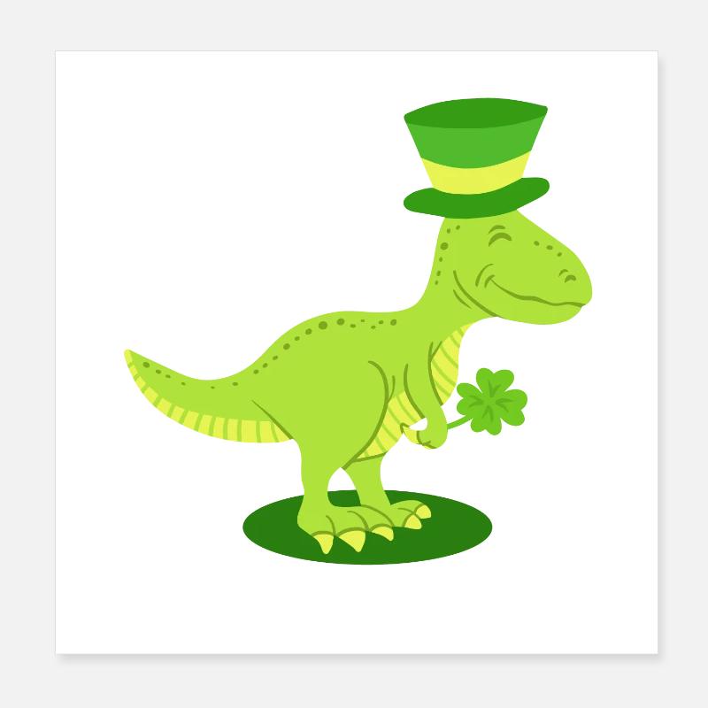 St. Patrick's Day Dinosaurier Irisch Poster 20x20 cm