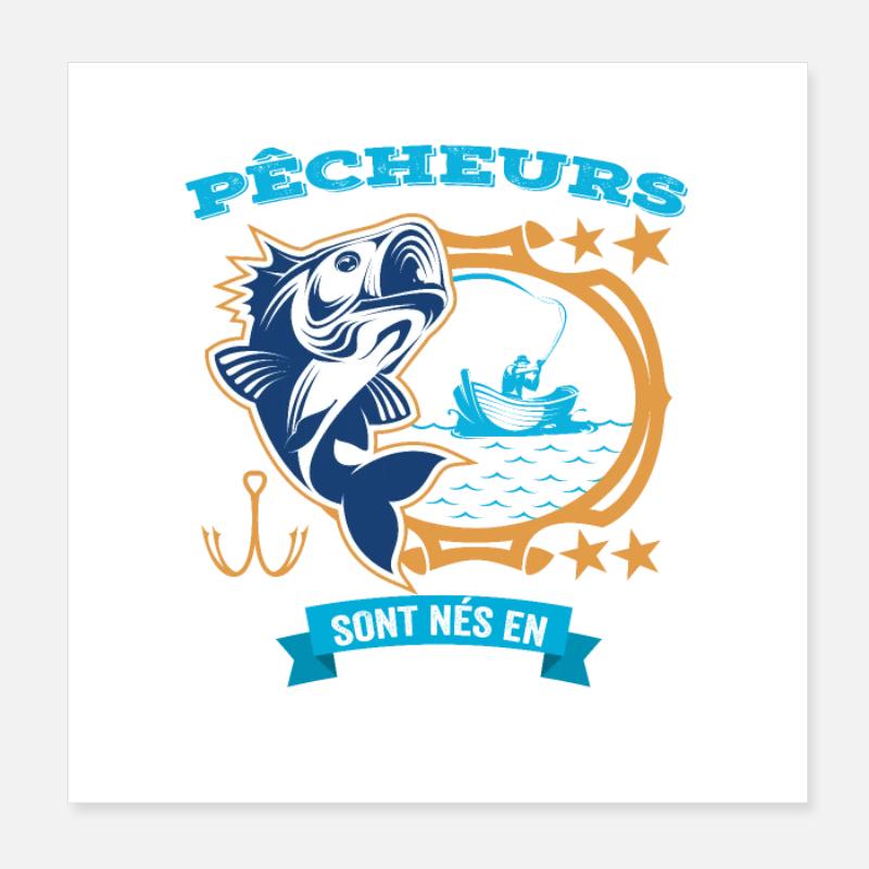 Anniversaire Pour Meilleur Pêcheur né en Janvier Poster 20 x 20 cm