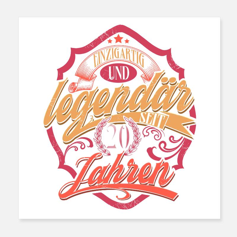 20. Geburtstag Poster 20x20 cm