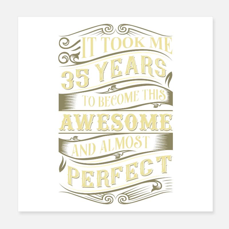 35th birthday Poster 8" x 8" (20x20 cm)