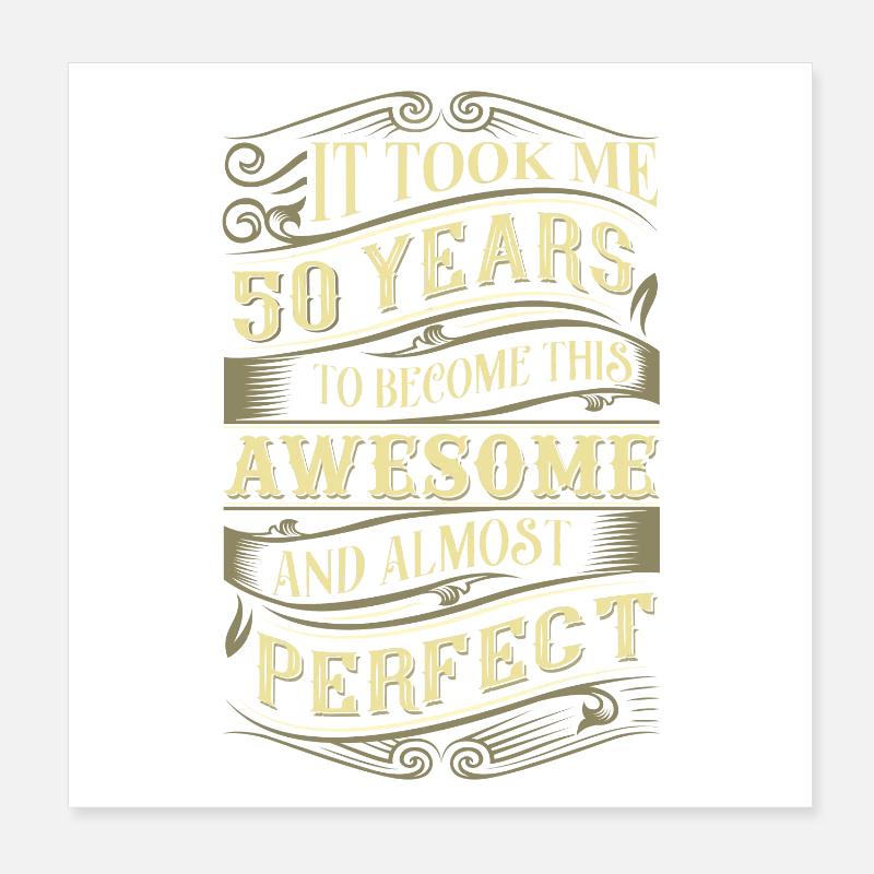 50th birthday Poster 8" x 8" (20x20 cm)