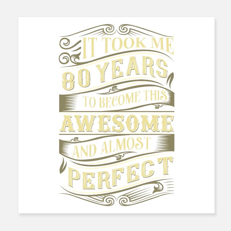 80e anniversaire Poster 20 x 20 cm