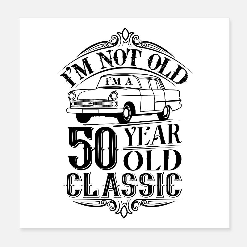 50th Birthday Classic Poster 8" x 8" (20x20 cm)