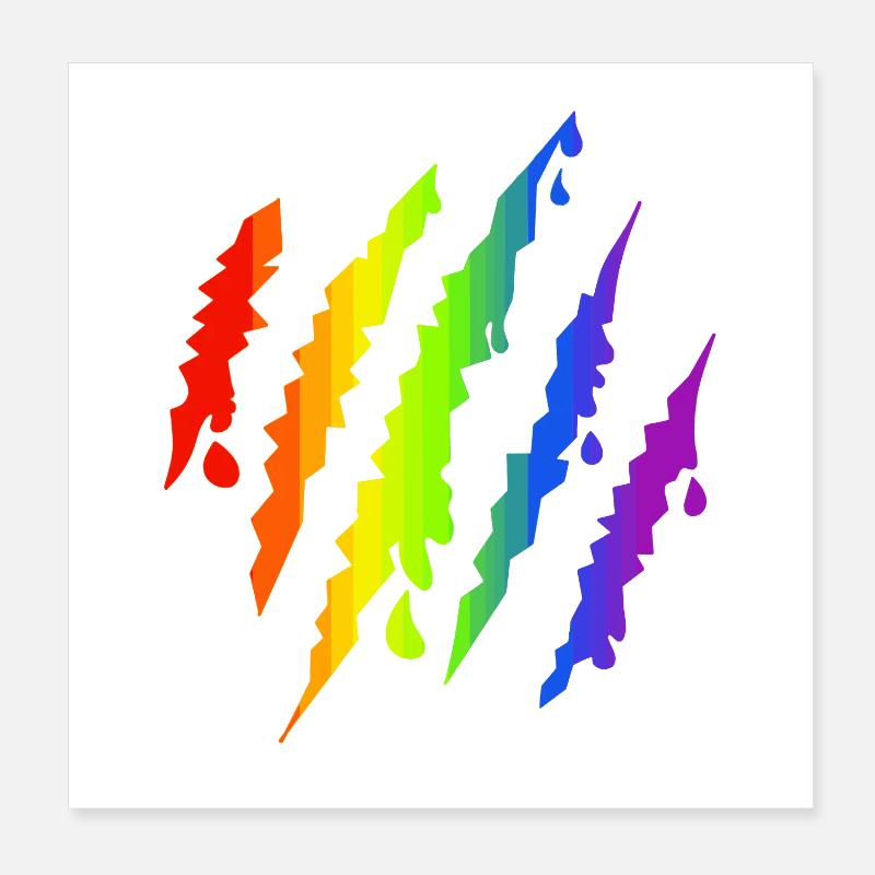 Pride LGBTQ Rainbow Scratch Mark Poster 20 x 20 cm