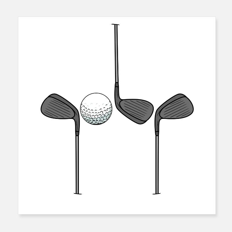 Golfschläger Golfspieler Poster 20x20 cm