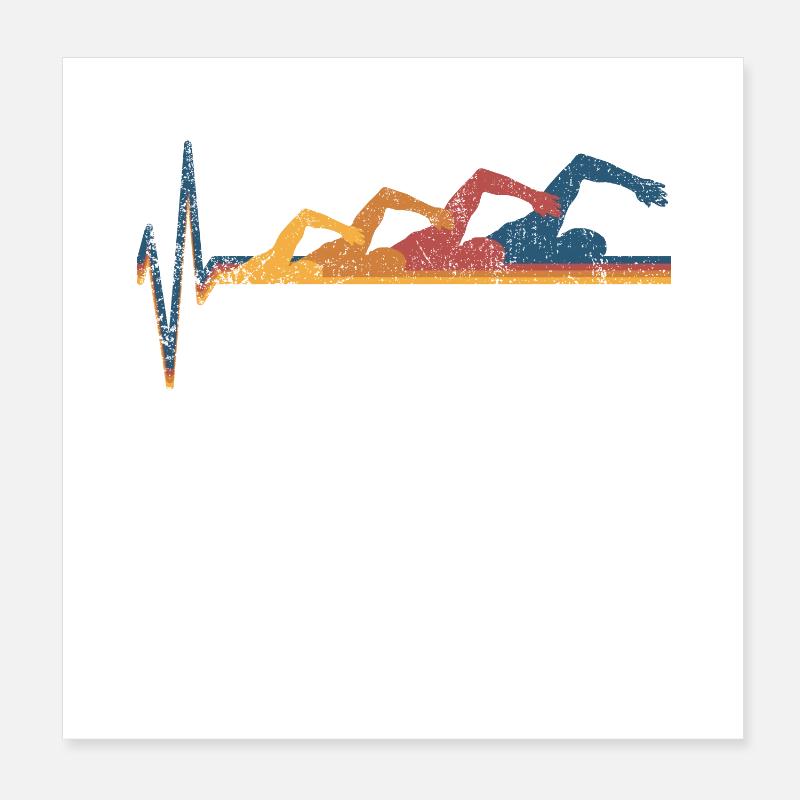 Schwimmen Schwimmer Poster 20x20 cm