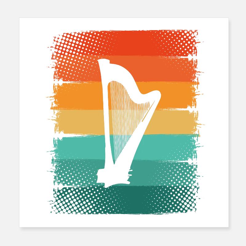Harp Poster 8" x 8" (20x20 cm)