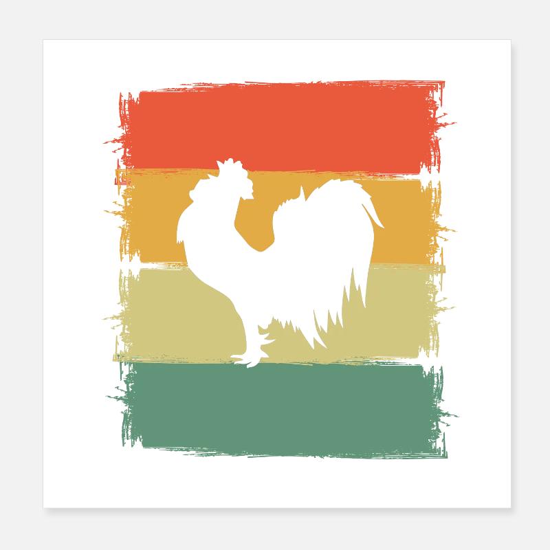 Rooster Poster 8" x 8" (20x20 cm)